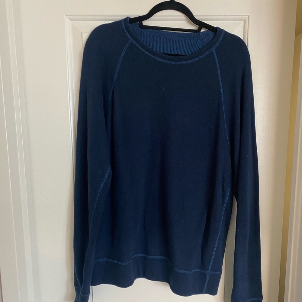 Blue crew neck sweater from Relwen, worn only two times label removed